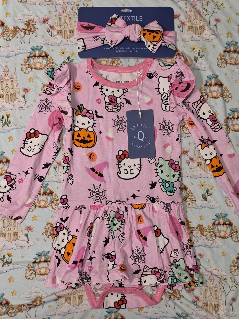 Hello Kitty Halloween Ruffle Bamboo Dress with Headband